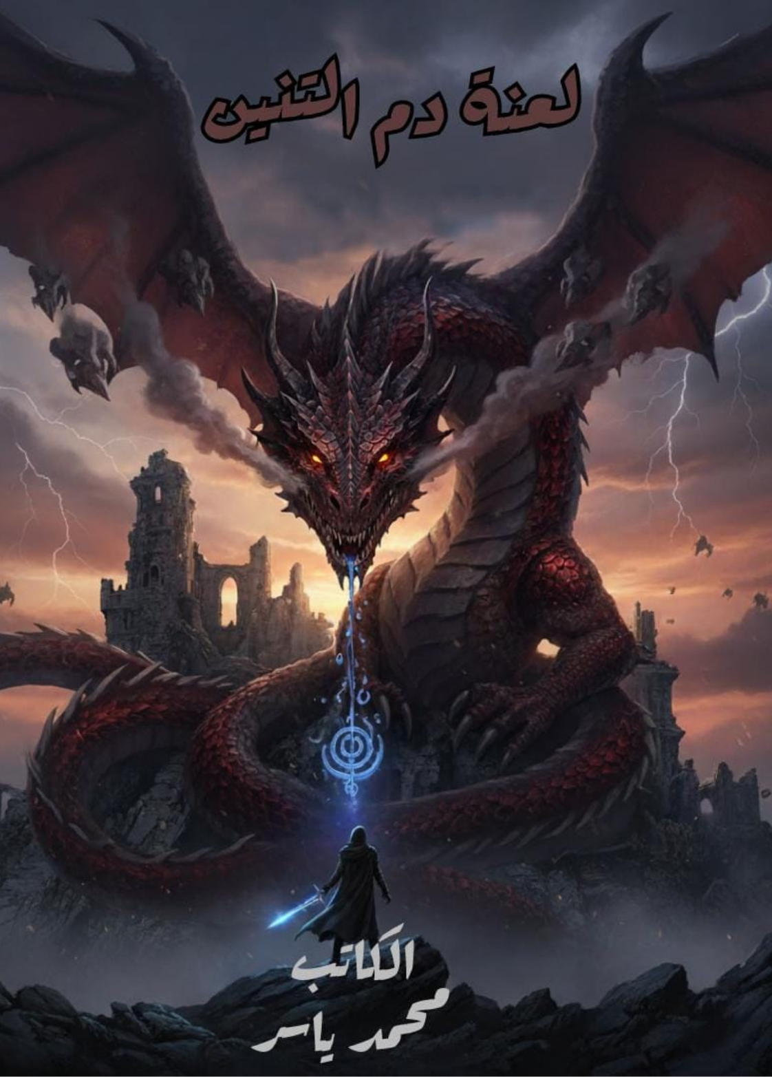 غلاف كتاب لعنة دم التنين - محمد ياسر